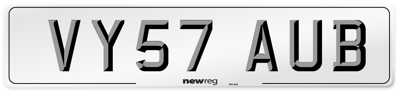 VY57 AUB Number Plate from New Reg